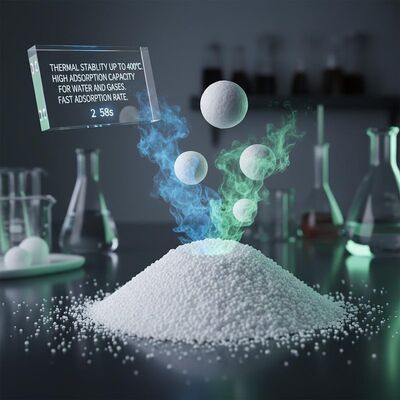 Stabilité thermique jusqu'à 400°C Tamis moléculaire adsorbant avec une capacité d'adsorption élevée pour l'eau et les gaz et une vitesse d'adsorption rapide 2*58s