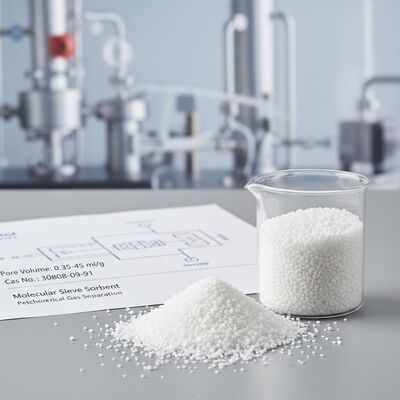 Adsorbant à tamis moléculaire avec volume de pore de 0,35 à 0,45 ml/g et stabilité thermique jusqu'à 400 °C pour la séparation des gaz pétrochimiques
